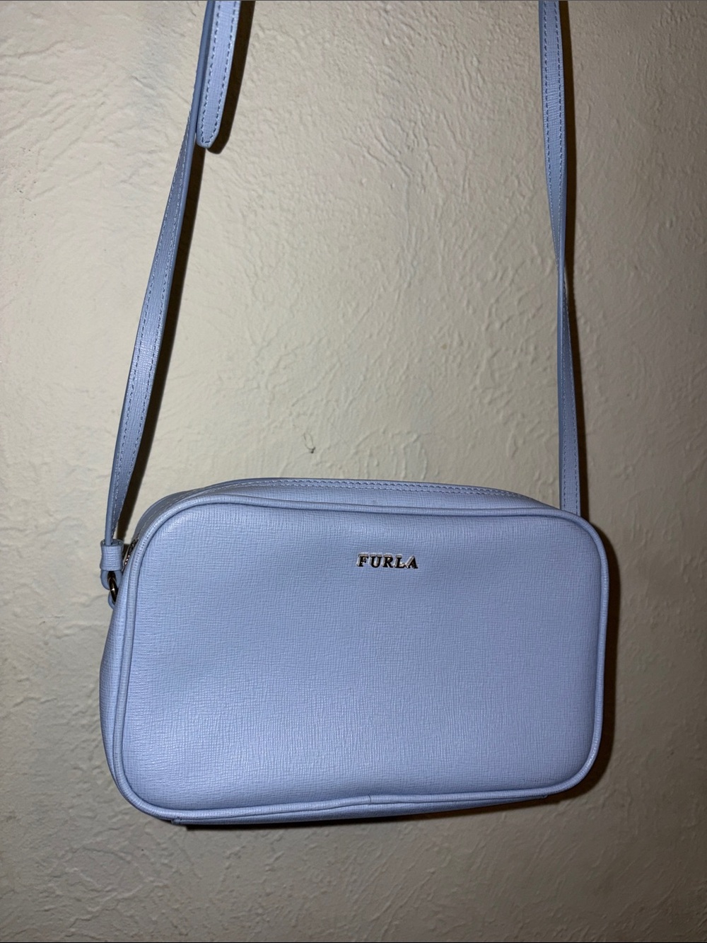 Furla Pastel Blue Leather Crossbody Bag